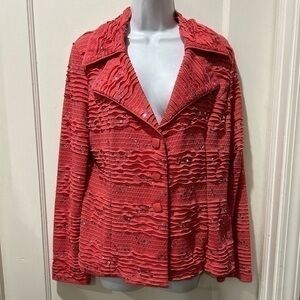 Clara Sun Woo Textured Red Blazer
